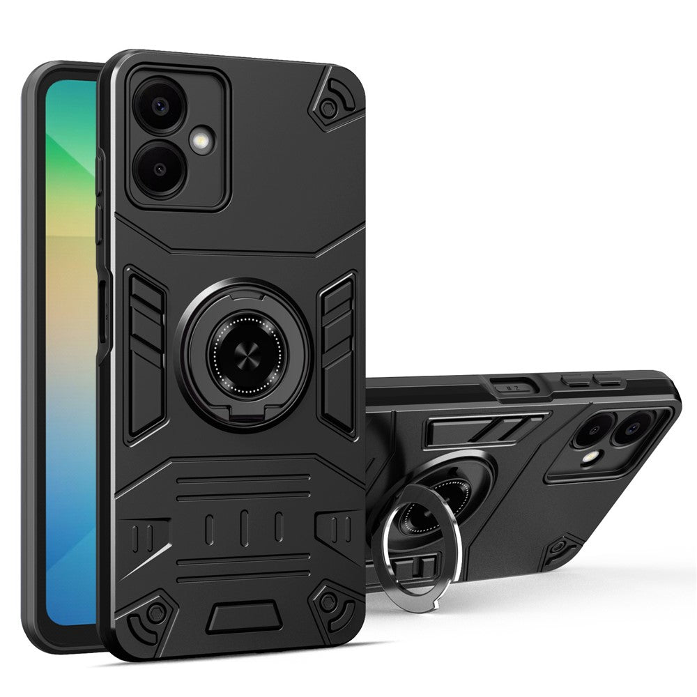 Til Samsung Galaxy A06 4G cover med ringholder støttefod PC + TPU Anti-fald telefoncover