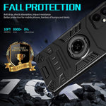 Til Samsung Galaxy A06 4G cover med ringholder støttefod PC + TPU Anti-fald telefoncover