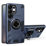 For Samsung Galaxy S25 Ultra Case with Ring Holder Kickstand PC + TPU Anti-Fall Phone Cover
