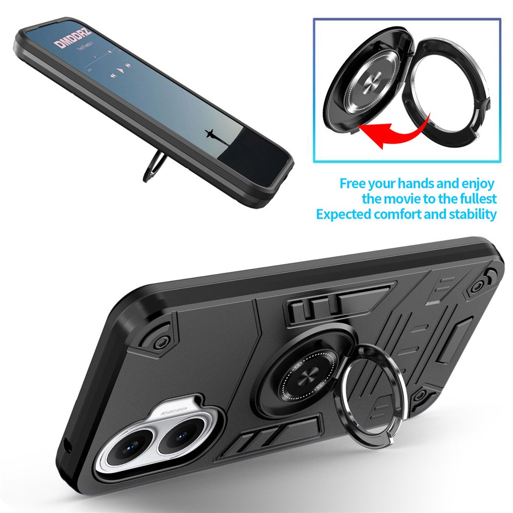Etui med ringholder og støttefod, PC + TPU-stødsikkert mobilcover til Xiaomi Redmi Turbo 4 Pro 5G / Poco F7 5G