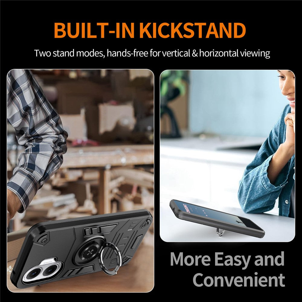 Etui med ringholder og støttefod, PC + TPU-stødsikkert mobilcover til Xiaomi Redmi Turbo 4 Pro 5G / Poco F7 5G