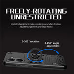 For Xiaomi Poco X7 Pro 5G / Redmi Turbo 4 5G Case with Ring Holder Kickstand PC + TPU Anti-Fall Phone Cover