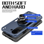 For Xiaomi Poco X7 Pro 5G / Redmi Turbo 4 5G Case with Ring Holder Kickstand PC + TPU Anti-Fall Phone Cover