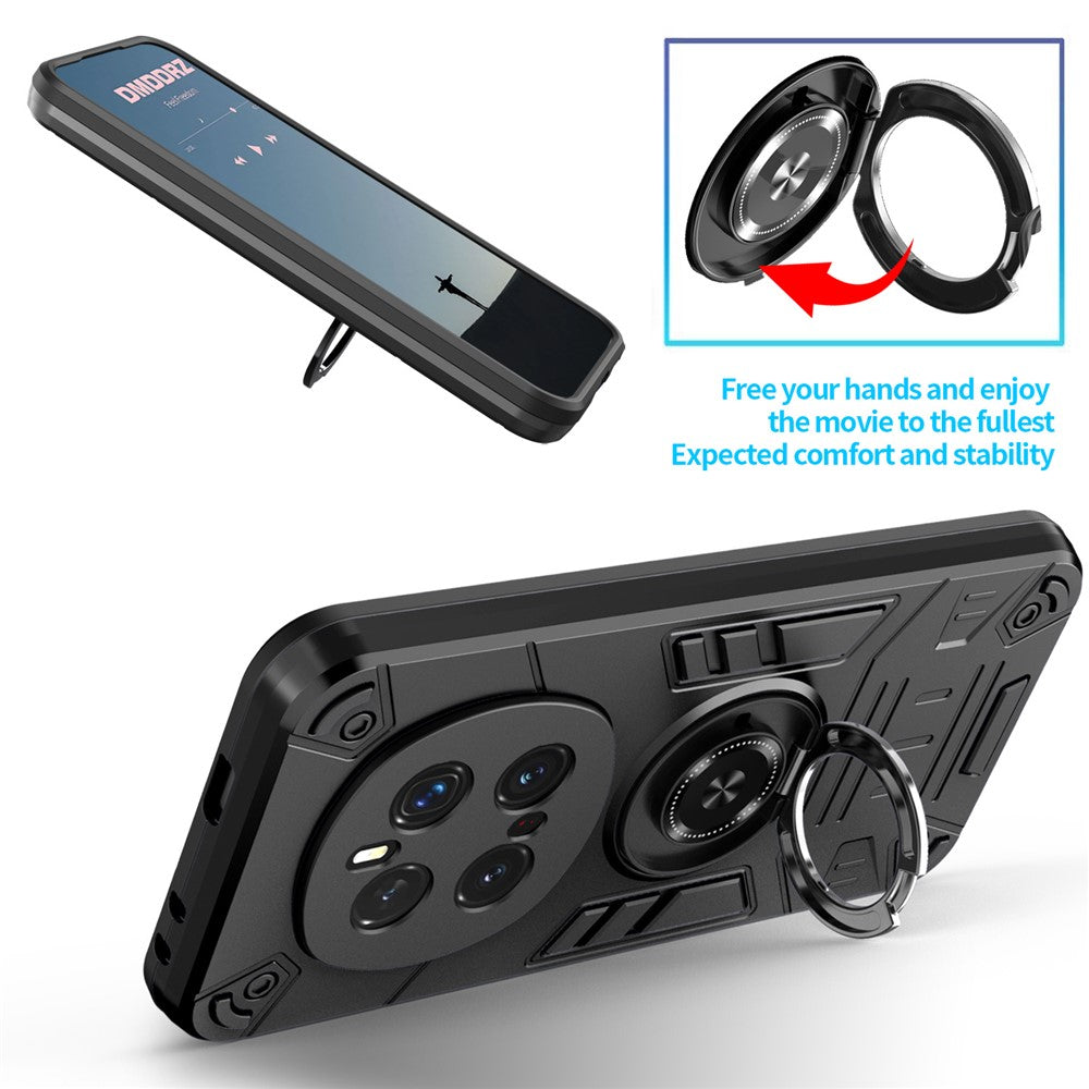 For Honor Magic7 Pro 5G Case with Ring Holder Kickstand PC + TPU Anti-Fall Phone Cover