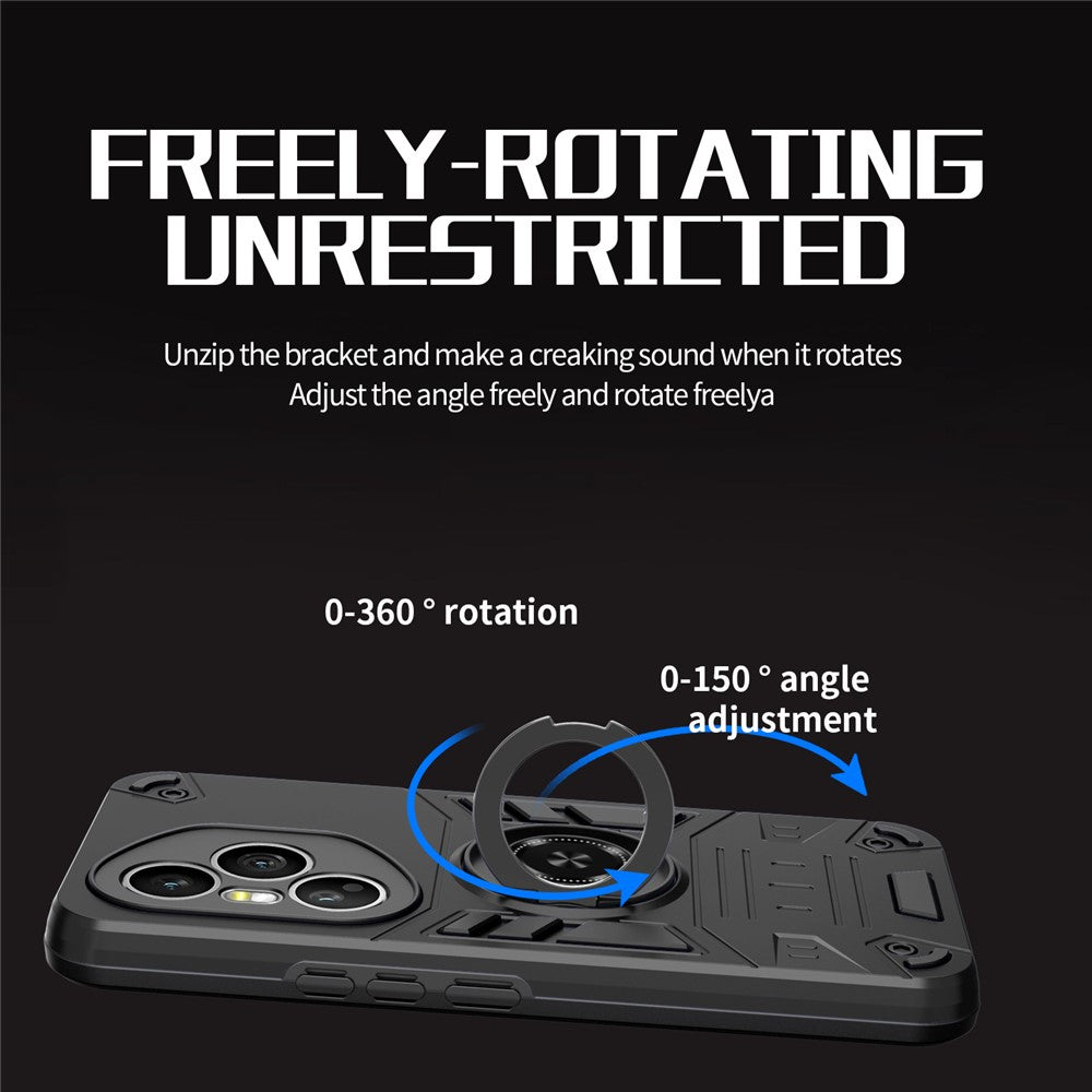 For Honor 400 Pro 5G (Global) Case with Ring Holder Kickstand PC + TPU Anti-Fall Phone Cover
