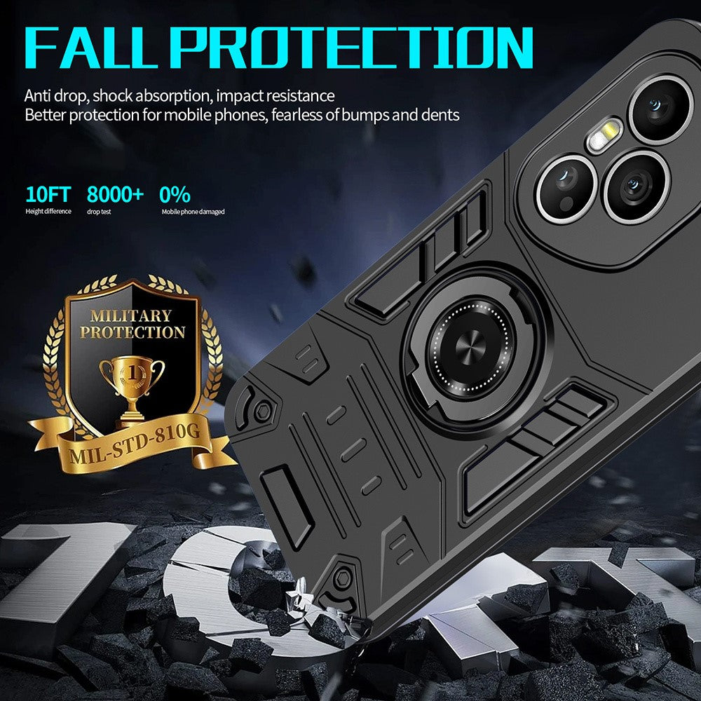 For Honor 400 Pro 5G (Global) Case with Ring Holder Kickstand PC + TPU Anti-Fall Phone Cover