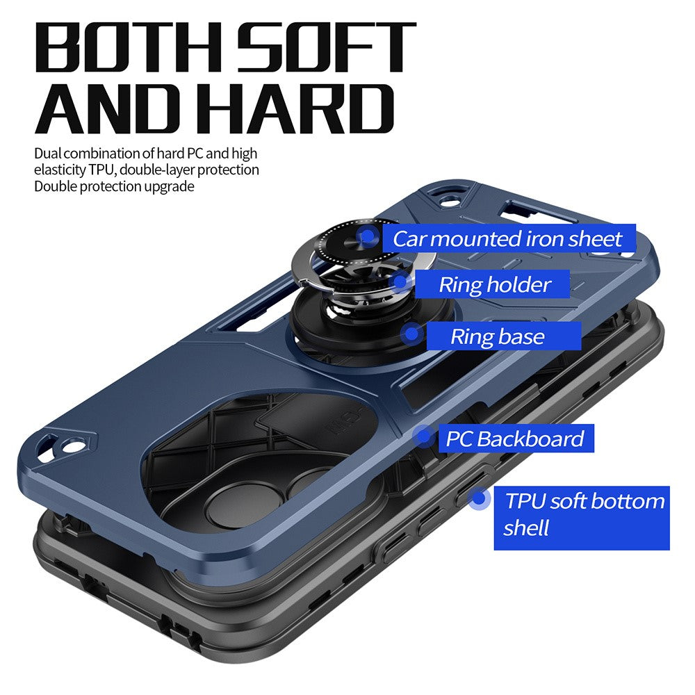 For Honor 400 Pro 5G (Global) Case with Ring Holder Kickstand PC + TPU Anti-Fall Phone Cover