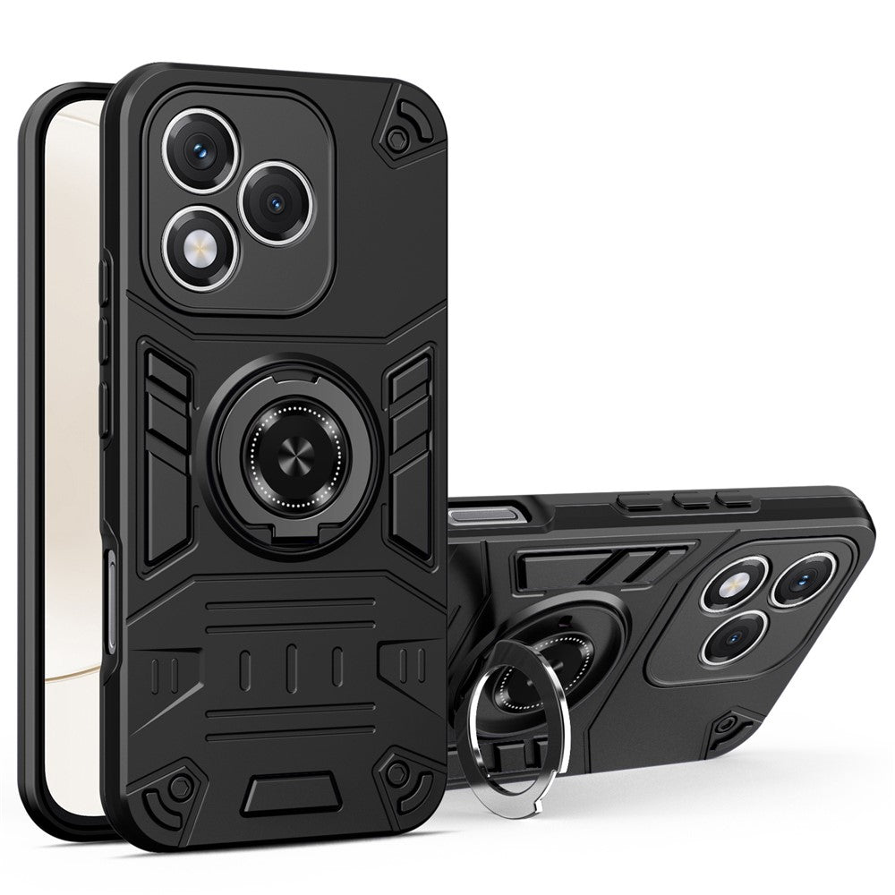 For Honor 400 Lite 5G Case with Ring Holder Kickstand PC + TPU Anti-Fall Phone Cover