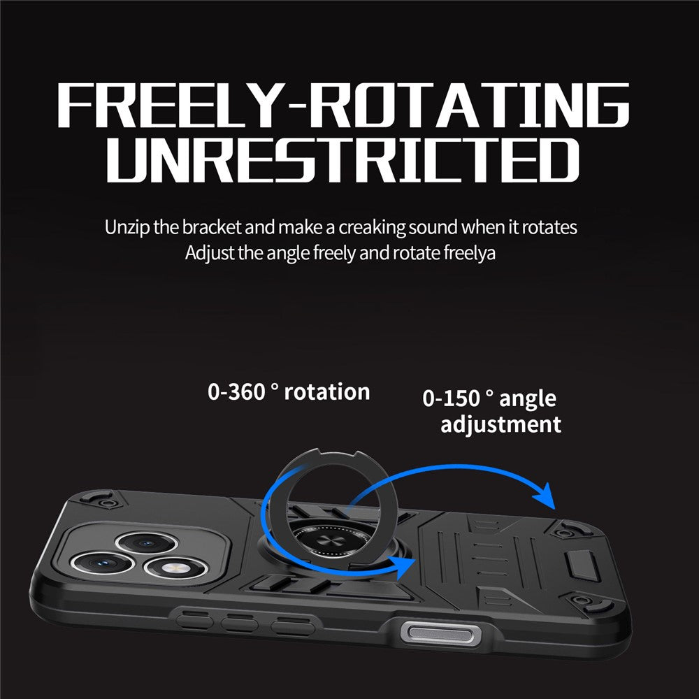 For Honor 400 Lite 5G Case with Ring Holder Kickstand PC + TPU Anti-Fall Phone Cover