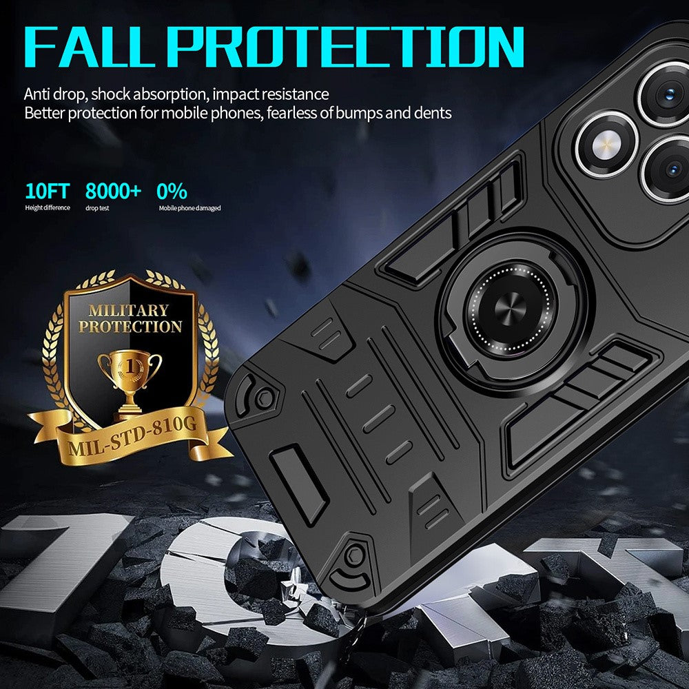 For Honor 400 Lite 5G Case with Ring Holder Kickstand PC + TPU Anti-Fall Phone Cover