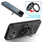 For Honor 400 Lite 5G Case with Ring Holder Kickstand PC + TPU Anti-Fall Phone Cover