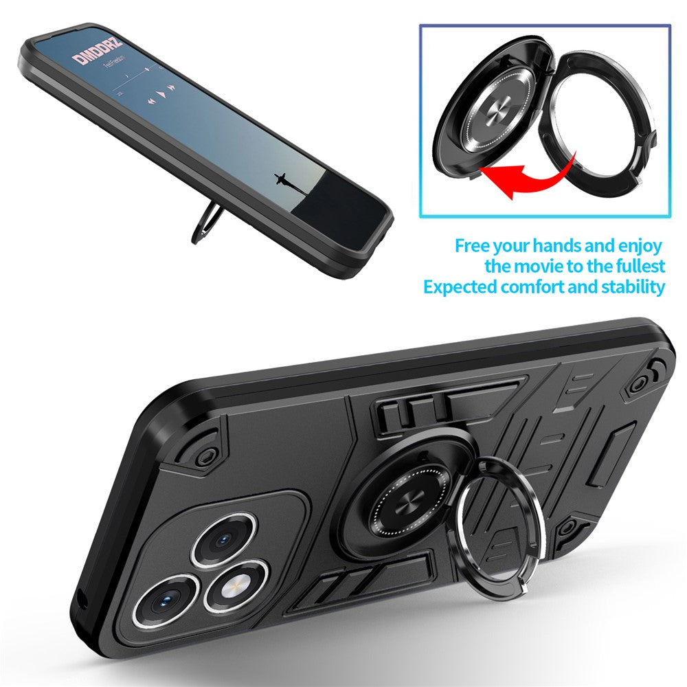 For Honor 400 Lite 5G Case with Ring Holder Kickstand PC + TPU Anti-Fall Phone Cover
