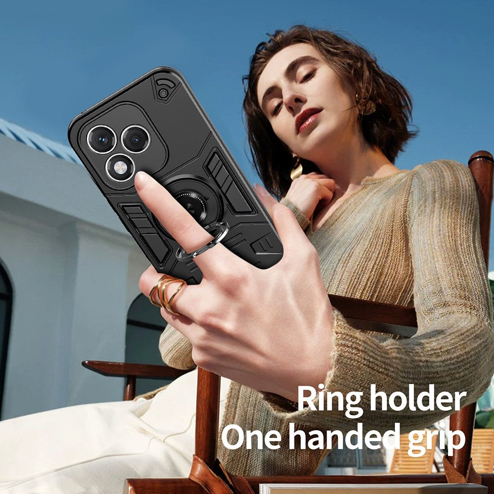 For Honor 400 Lite 5G Case with Ring Holder Kickstand PC + TPU Anti-Fall Phone Cover