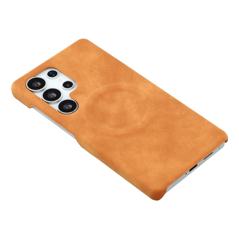 For Samsung Galaxy S23 Ultra Magnetic Case Skin-Touch Leather + PC Back Cover