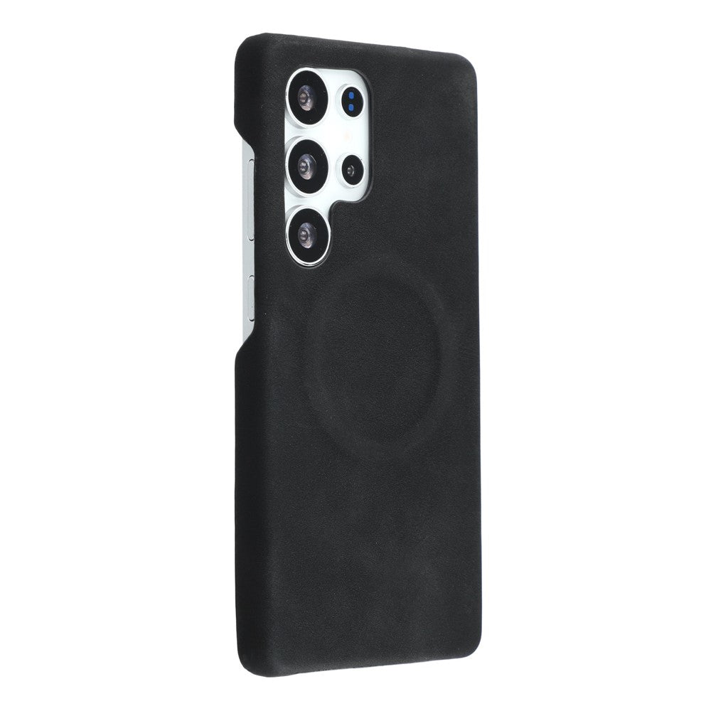 For Samsung Galaxy S23 Ultra Magnetic Case Skin-Touch Leather + PC Back Cover