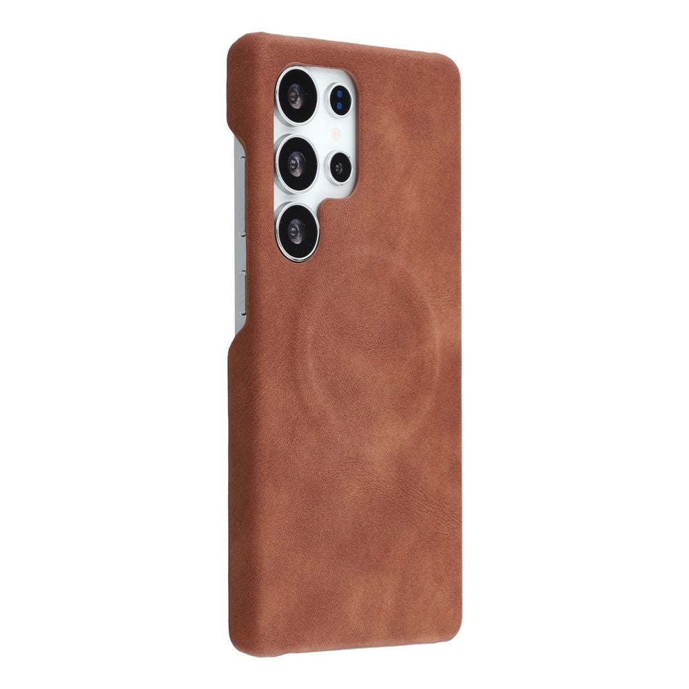 For Samsung Galaxy S23 Ultra Magnetic Case Skin-Touch Leather + PC Back Cover
