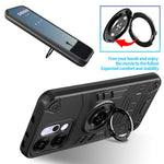 For Oppo Reno14 Pro 5G (Global) Case with Ring Holder Kickstand PC + TPU Anti-Fall Phone Cover
