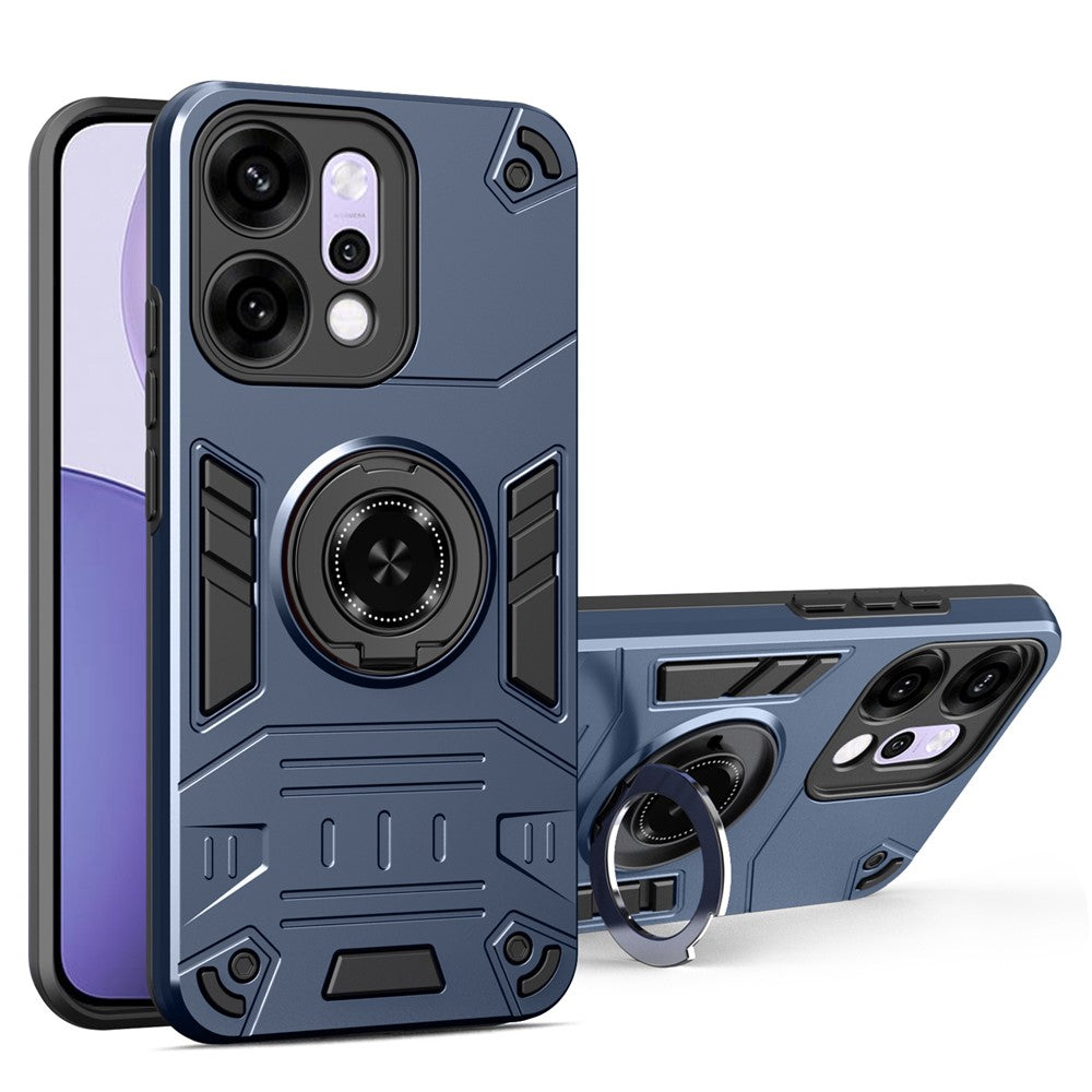 For Oppo Reno14 Pro 5G (Global) Case with Ring Holder Kickstand PC + TPU Anti-Fall Phone Cover