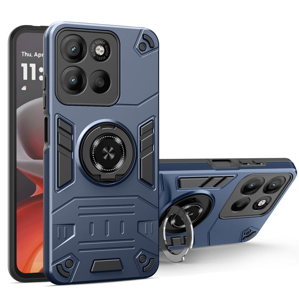 mobilskal till Motorola Edge 60 Neo 5G / Edge 50 Neo 5G / Moto S50 5G / ThinkPhone 25 5G PC + TPU fallskyddande baksida med ringhållare, stöd