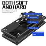 For Motorola Edge 50 Fusion 5G Case with Ring Holder Kickstand PC + TPU Anti-Fall Phone Cover