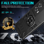 For Motorola Edge 50 Fusion 5G Case with Ring Holder Kickstand PC + TPU Anti-Fall Phone Cover