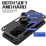 Til Motorola Moto G05 4G / E15 4G cover med ringholder kickstand PC + TPU Anti-fald telefoncover