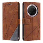 Leather Case for Honor X9c 5G / Magic7 Lite 5G / X60 Pro 5G Imprinted Lines Splicing Wallet Phone Cover