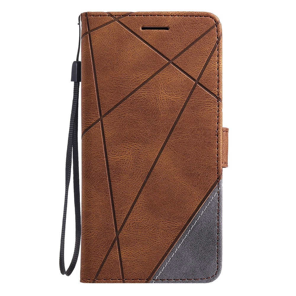 Leather Case for Honor X9c 5G / Magic7 Lite 5G / X60 Pro 5G Imprinted Lines Splicing Wallet Phone Cover
