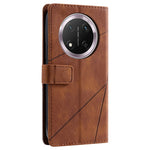 Leather Case for Honor X9c 5G / Magic7 Lite 5G / X60 Pro 5G Imprinted Lines Splicing Wallet Phone Cover