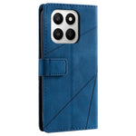 Leather Case for Honor 400 Smart 5G / 4G / X7d 4G / 5G Imprinted Lines Splicing Wallet Phone Cover