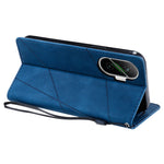 For Xiaomi Poco F7 5G / Redmi Turbo 4 Pro 5G Case Imprinted Lines PU Leather Splicing Wallet Phone Cover