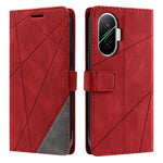 For Xiaomi Poco F7 5G / Redmi Turbo 4 Pro 5G Case Imprinted Lines PU Leather Splicing Wallet Phone Cover