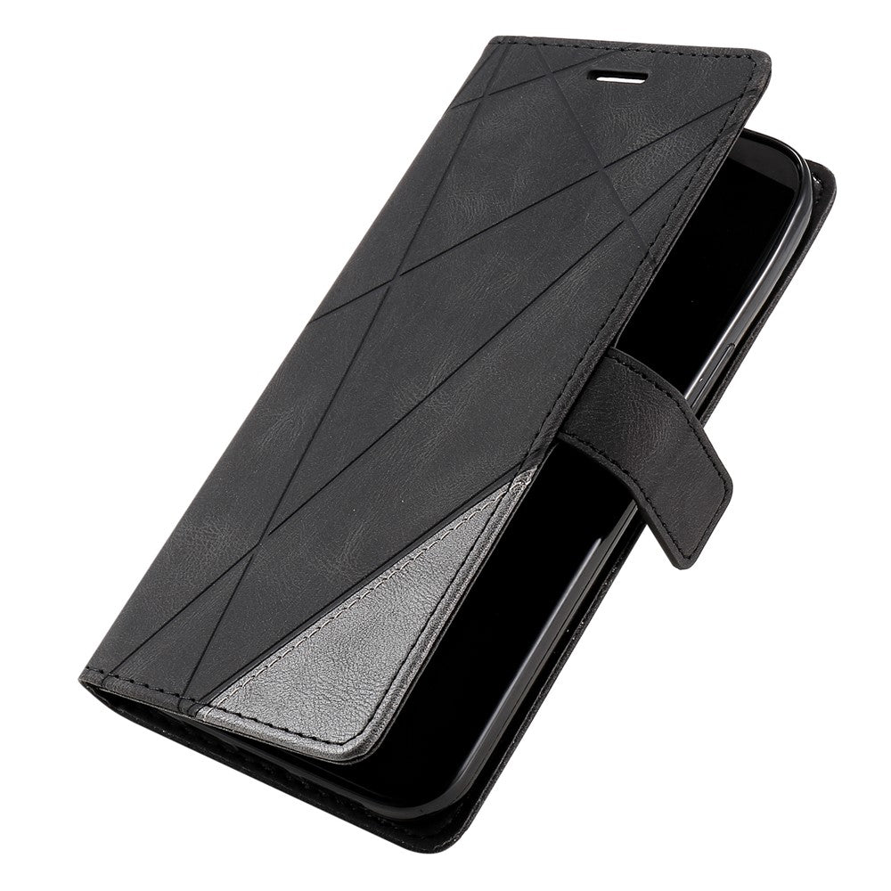 Leather Case for Xiaomi Redmi 15C 4G (EU) (173mm) / 15C 5G (EU) (173mm) / Poco C85 4G (173mm) Imprinted Lines Splicing Wallet Phone Cover