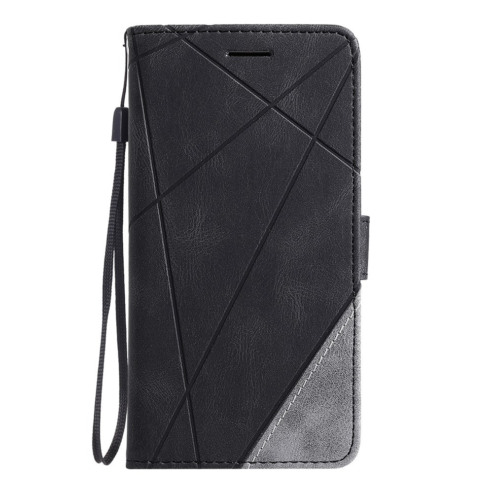 Leather Case for Xiaomi Redmi 15C 4G (EU) (173mm) / 15C 5G (EU) (173mm) / Poco C85 4G (173mm) Imprinted Lines Splicing Wallet Phone Cover