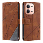 Leather Case for Xiaomi Redmi 15C 4G (EU) (173mm) / 15C 5G (EU) (173mm) / Poco C85 4G (173mm) Imprinted Lines Splicing Wallet Phone Cover
