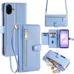 Til Samsung Galaxy A08 5G / A08 4G / A07 4G Læderetui Lynlåslomme Pung Telefoncover med 2 Stropper