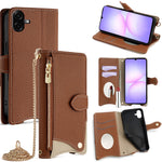 For Samsung Galaxy A08 5G / A08 4G / A07 4G Leather Case Wallet Stand Cover Irregular Tail Style with Chain Strap