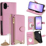 For Samsung Galaxy A08 5G / A08 4G / A07 4G Leather Case Wallet Stand Cover Irregular Tail Style with Chain Strap