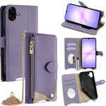 For Samsung Galaxy A08 5G / A08 4G / A07 4G Leather Case Wallet Stand Cover Irregular Tail Style with Chain Strap