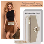 For Samsung Galaxy A08 5G / A08 4G / A07 4G Case Mirror Wallet Leather Phone Cover with Chain Shoulder Strap