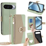 For Google Pixel 10 Pro XL Case Mirror Wallet Leather Phone Cover with Chain Shoulder Strap
