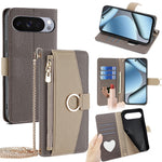 For Google Pixel 10 Pro XL Case Mirror Wallet Leather Phone Cover with Chain Shoulder Strap