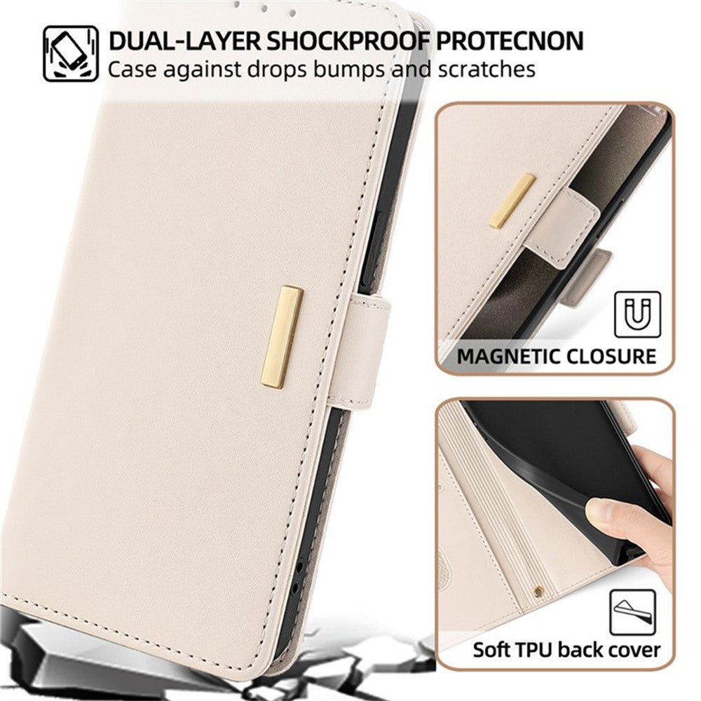 Til Samsung Galaxy A08 5G / A08 4G / A07 4G Cover RFID Blokerende Pung i PU-læder med Håndledsrem