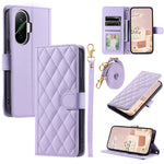 For Xiaomi Poco F7 5G / Redmi Turbo 4 Pro 5G Case Wallet Rhombus Grid PU Leather Phone Cover with Shoulder Strap / Wrist Strap