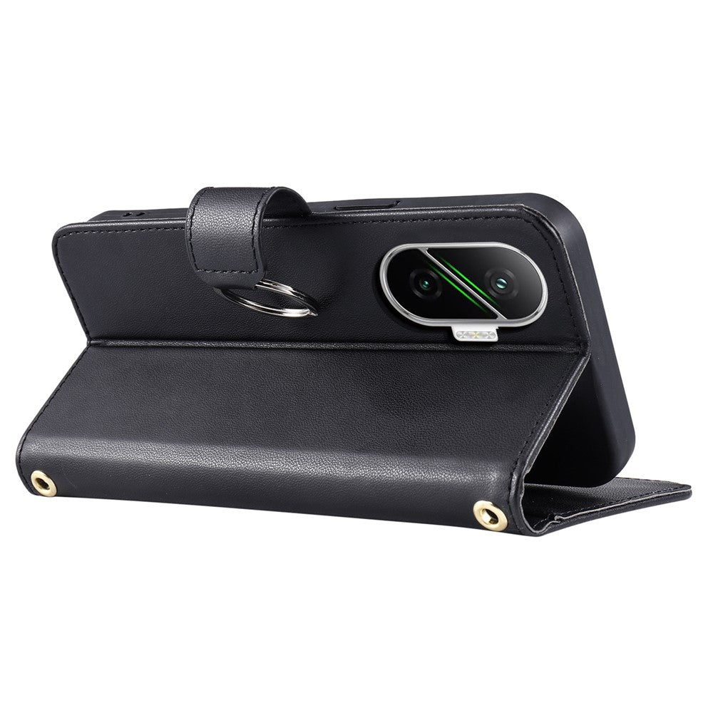 For Xiaomi Poco F7 5G / Redmi Turbo 4 Pro 5G Case Ring Buckle Wallet Stand Rhombus Crossbody Leather Mobile Cover