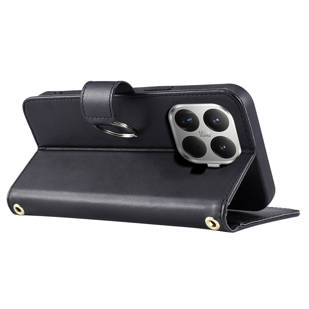 For Xiaomi 15T Pro Case Ring Buckle Wallet Stand Rhombus Crossbody Leather Mobile Cover