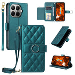For Xiaomi 15T Pro Case Ring Buckle Wallet Stand Rhombus Crossbody Leather Mobile Cover
