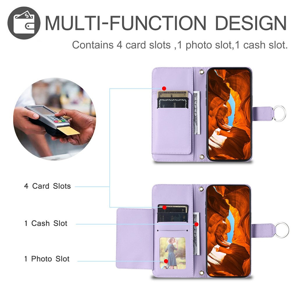 Crossbody Leather Case for Honor X9c 5G / Magic7 Lite 5G / X60 Pro 5G Ring Buckle Wallet Stand Rhombus Mobile Cover