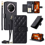 Crossbody Leather Case for Honor X9c 5G / Magic7 Lite 5G / X60 Pro 5G Ring Buckle Wallet Stand Rhombus Mobile Cover