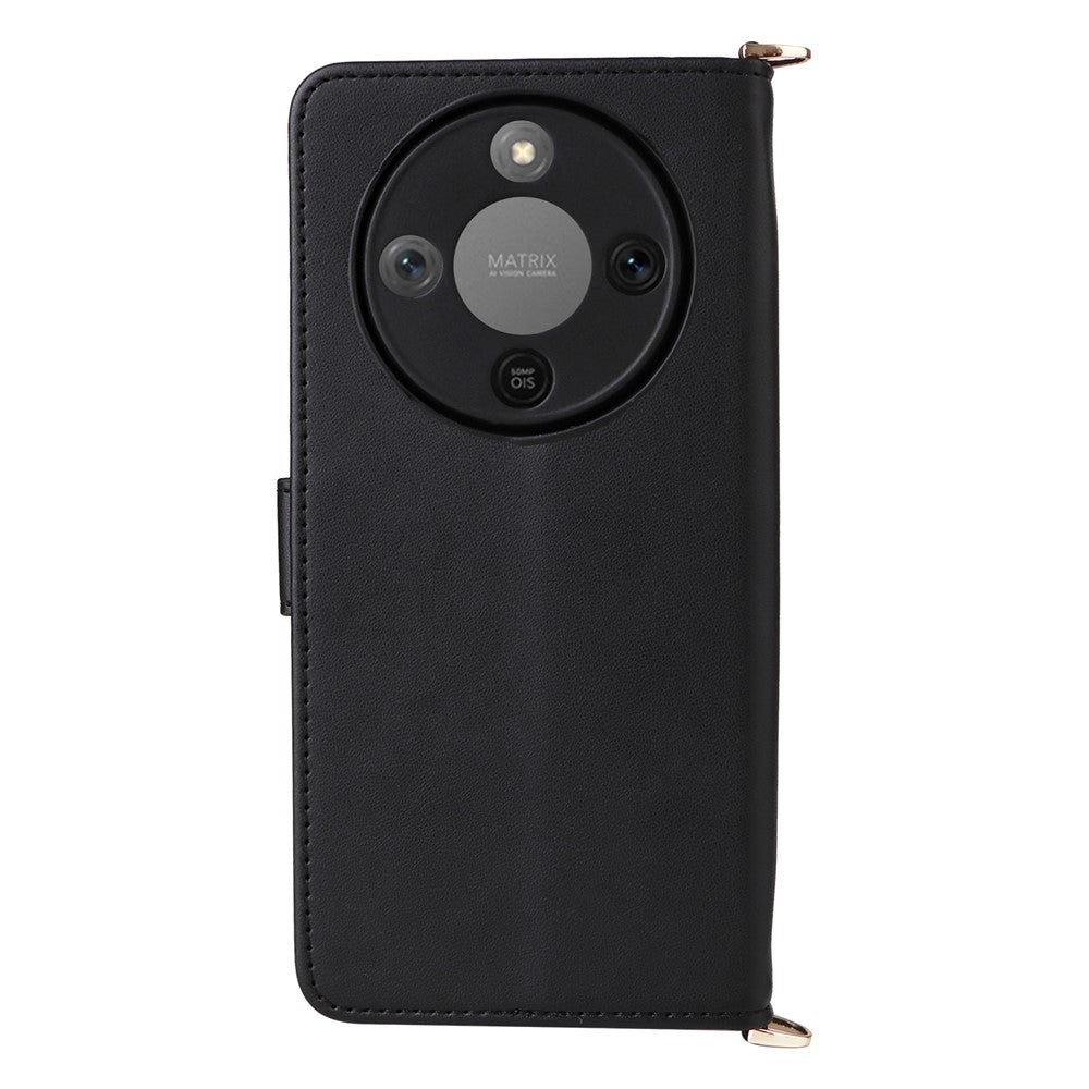 For Honor Magic8 Lite 5G / X9d 5G / X70 5G Case with Shoulder / Wrist Strap Leather Phone Cover Stand Wallet